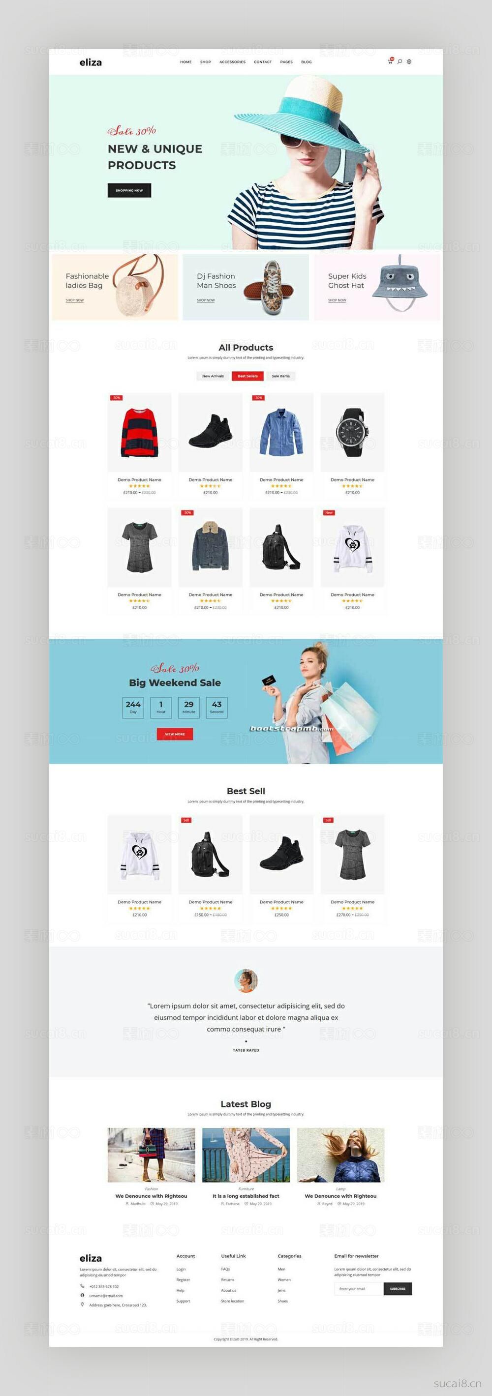 简洁大气国外在线商城模板- 素材8